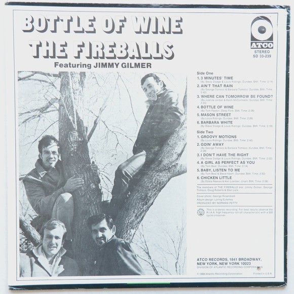 The Fireballs Featuring Jimmy Gilmer – Bottle Of Wine - 12" Vinyl LP (SD 33-239) - Picture 3 of 11